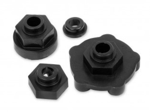12mm hex hub adapter set for HPI 1/10th scale trucks, enhancing performance and stability for RC enthusiasts.