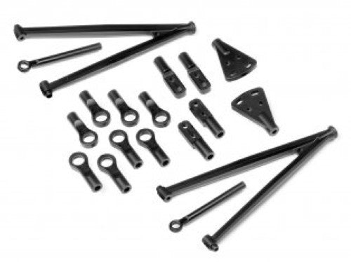 HPI Racing Rod End Set 113mm for Wheely King, enhancing handling, stability, and durability for rock crawling performance.