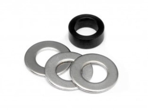 High-quality metal spacer set 5x7.5x3mm for HPI Racing vehicles, enhancing performance and stability in RC setups.