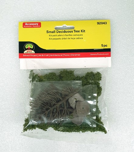 Set of five 35-75mm deciduous trees for enhancing model landscapes with realistic details and vibrant greenery.