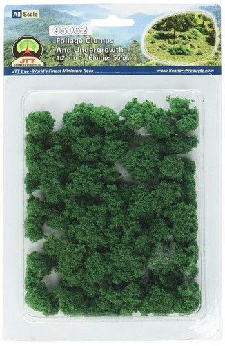 High-quality foliage clumps in 12-25mm size, perfect for enhancing model landscapes with realistic undergrowth.