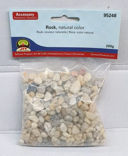 Natural rocks (2-8mm) for hobby models, ideal for dioramas and landscapes, offering realistic texture and variety.