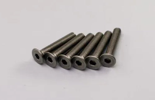 Kyosho Ttnm Hex FH Screw set (M3x18) includes 6 durable, corrosion-resistant screws for RC vehicle upgrades.
