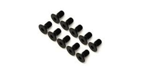 Kyosho Hex FH Screw (M4x8) pack of 10, durable flat head screws for secure RC vehicle assembly and maintenance.
