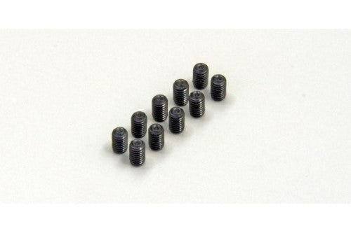 Kyosho Grub Screw set (M3x5) with 10 durable screws, essential for securing RC car parts and enhancing performance.