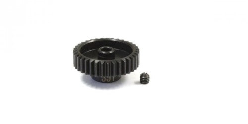 Kyosho Steel Pinion Gear 35T 48DP, a durable upgrade for RC models, enhancing speed and control with precision fit.