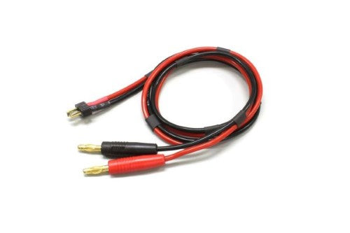 Kyosho Long Charge Lead with Deans/Banana connectors for efficient RC battery charging and minimal power resistance.