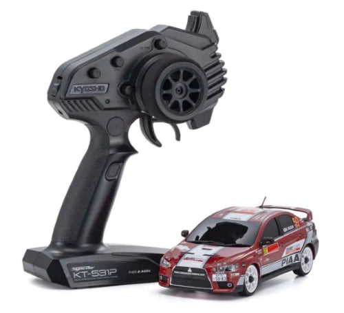 Kyosho MA-020 Lancer Evo X, a high-performance AWD RC car with advanced suspension, perfect for drifting and control.