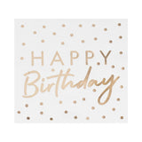 Mix It Up Gold Foiled Happy Birthday Napkins 16PK 18cm x 17cm 9oz.