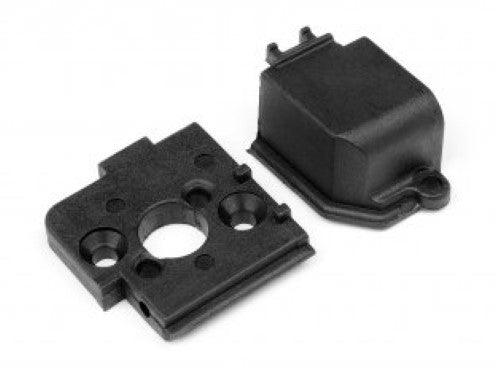 Maverick Ion Motor Mount & Gear Cover for R/C cars, ensuring stability and durability for enhanced performance.