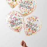 Colorful 30cm confetti-filled balloons, perfect for creating a vibrant atmosphere at birthday parties and celebrations.