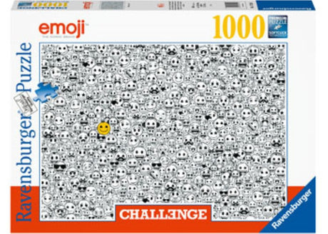 Vibrant 1000-piece jigsaw puzzle featuring expressive emojis, perfect for family fun and cognitive engagement.
