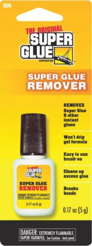 Super Glue Remover in a 5gm tube, ideal for removing unwanted adhesive from skin, fabrics, and surfaces for effortless corrections.