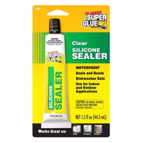 Clear silicone sealant in a 28.3g tube, perfect for crafts, repairs, and waterproof bonding.