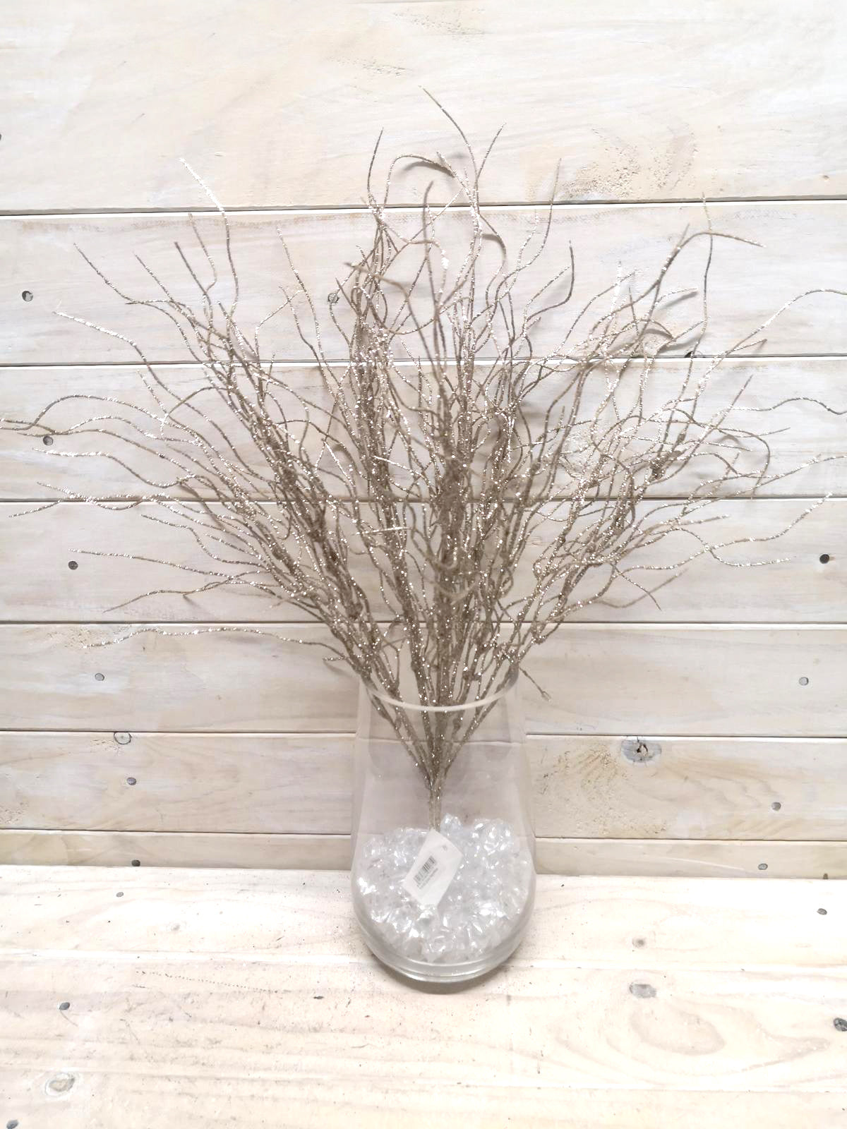 Artificial Flower -Spray â€“ Glittered Twisted Willow