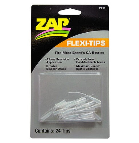 Precision adhesive flexi tips in a 24-pack for controlled application and access to hard-to-reach areas in crafting projects.