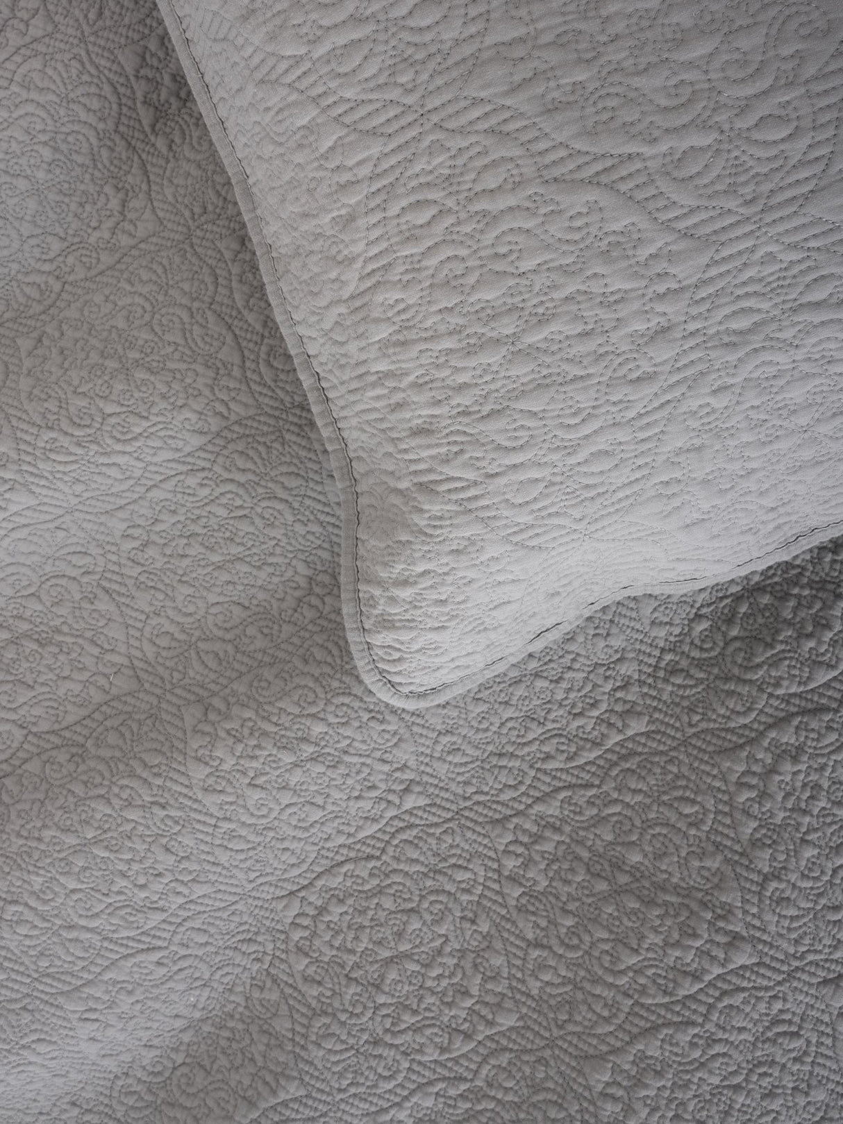 Bedspread Set Super King - Grey Lilou Bedspread Set By Savona