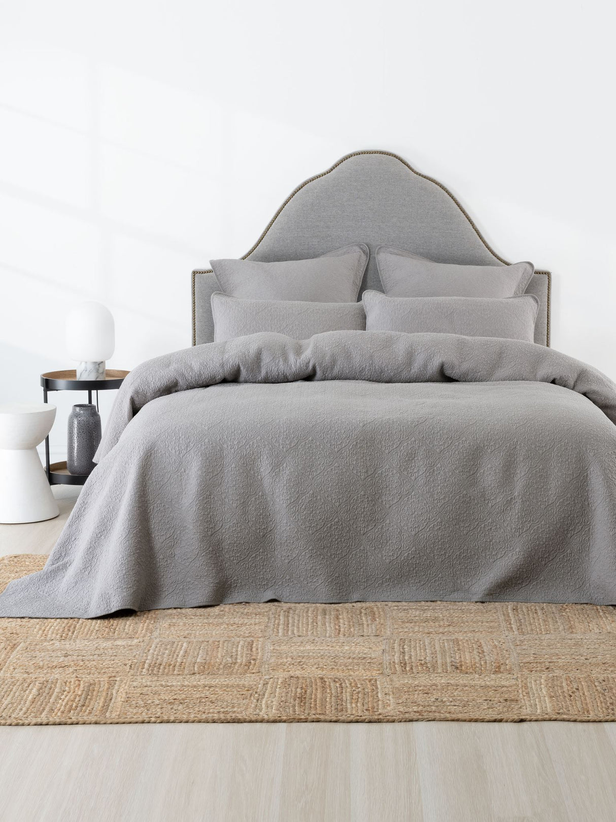 Bedspread Set Super King - Grey Lilou Bedspread Set By Savona