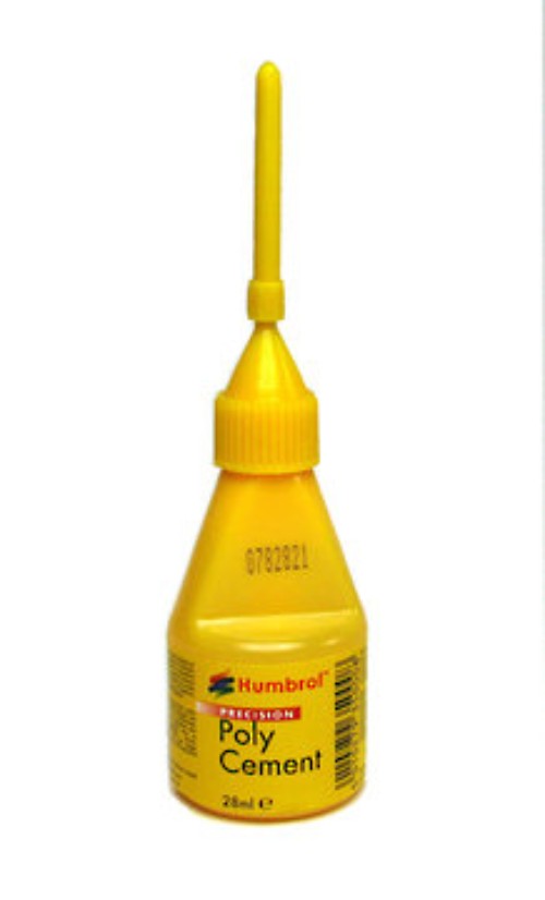 Humbrol Precision Poly Cement - 28ml, ideal for precise adhesion of plastic model kits, creating strong, durable bonds.