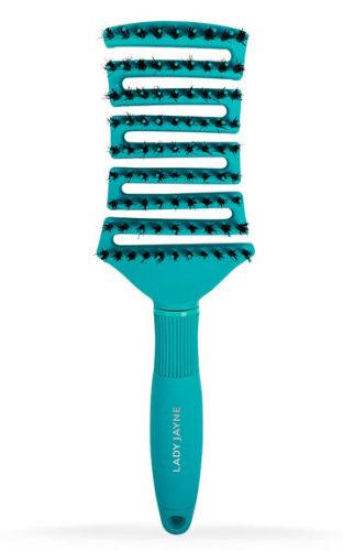 Lady Jane Flexi-Shine Detangling Brush featuring two-tier bristles for smooth, shiny hair without tangles or breakage.