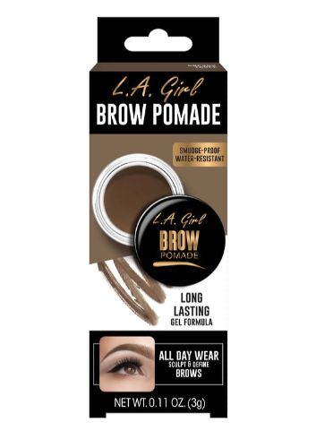 LA Girl Brow Pomade in Taupe for defining and sculpting brows, offering a creamy, water-resistant, and long-lasting formula.