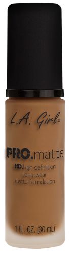 LA Girl Pro Matte Foundation in Cafe provides a radiant matte finish with buildable coverage and nourishing ingredients.