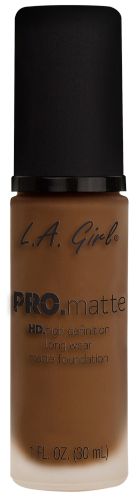 LA Girl Pro Matte Foundation in Cappuccino offers smooth, buildable coverage with a shine-free, matte finish for all-day wear.