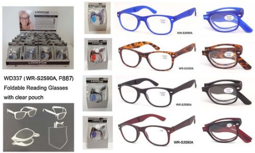 Folding Reading Glasses In Case Display - 24pcs