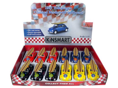 1967 Volkswagen Beetle W/Surfboard Display - 12pcs