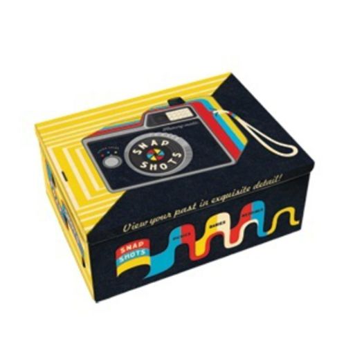 Elegant cigar box for storing photos and keepsakes, blending vintage charm with practical organization.