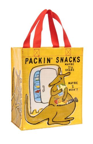 Eco-friendly Handy Tote for snacks, made from recycled materials; stylish, portable, and perfect for on-the-go munching.