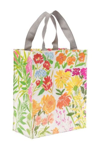 Eco-friendly Handy Tote in vibrant floral design, perfect for errands, picnics, and sustainable living.