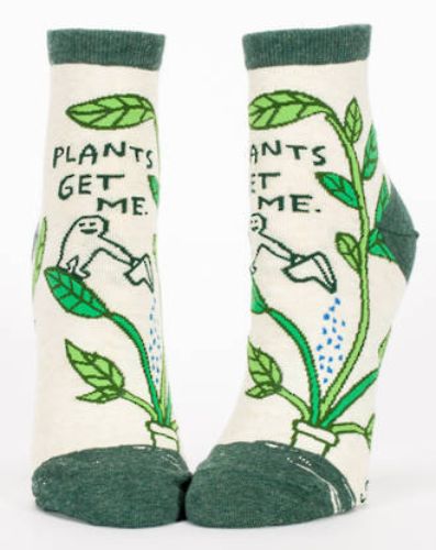 Vibrant ankle socks with playful plant design, perfect for stylish comfort for plant lovers, fitting women's sizes 5-10.