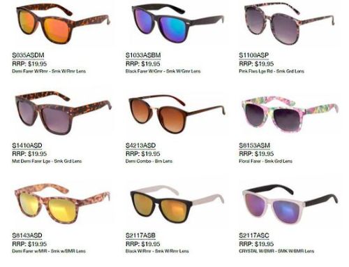Stylish Aspect Fashion Sunglasses with 100% UV protection and assorted global designs, meeting AS/NZS standards.