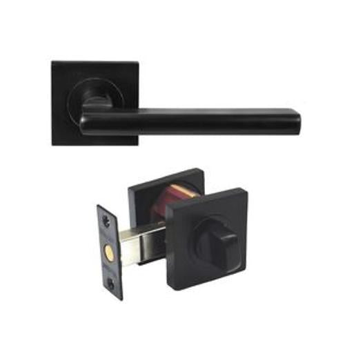 Futura Privacy Set Square Rose Apex Aux Bolt Black - Windsor Hardware