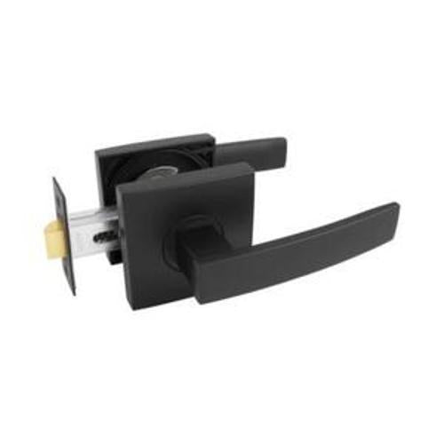 Valor Series Angular Passage Set Square Rose Matte Black - Schlage