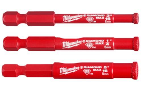 DIAMOND MAX Hole Saw Set Diamond Grit 3 Piece Set 49560500 - Milwaukee
