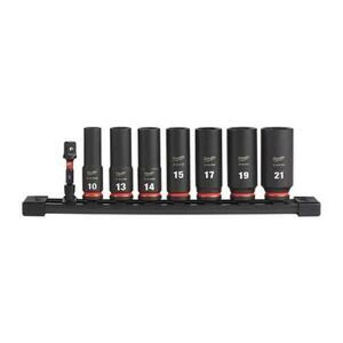 SHOCKWAVE Impact Socket Set 3/8 Inch Drive Metric Deep 6 Point 8 Piece