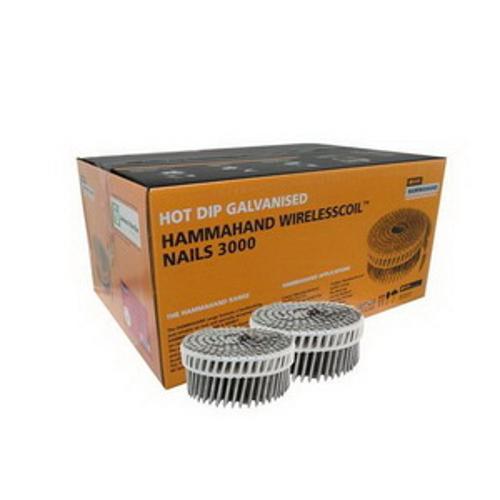 HammaHand Round Head Coil Nail 2.8 x 40mm Ring Hot Dip Galvanised 3000 pack
