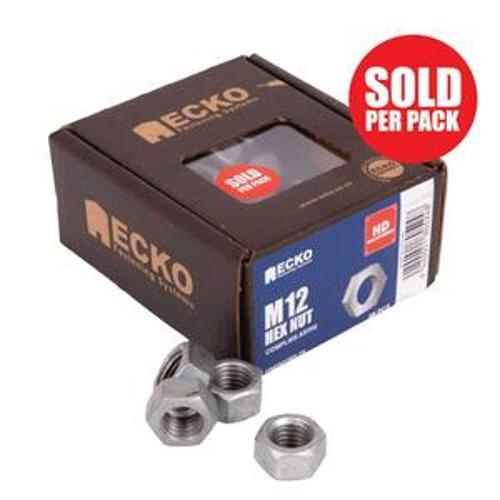 Hexagon Hex Nut Galvanised M12 sold as per a 25 box - Ecko