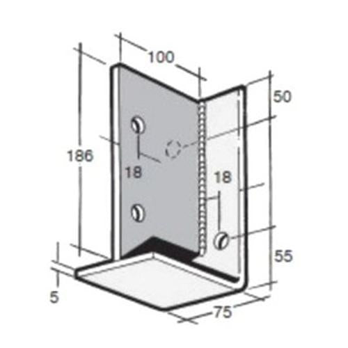 Z + L Beam Support 186mm Stainless Steel - BOWMAC