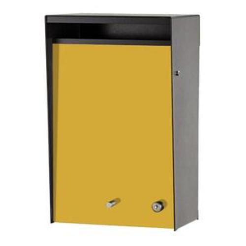 Wall Mounted Letterbox Black/Yellow - Box Design