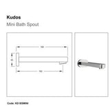 Kudos Bath Spout 180mm Wall-Mounted Mini Chrome - Aquatica