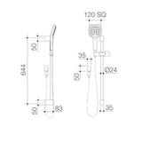 Luna Rail Shower Multifunction Chrome - Caroma