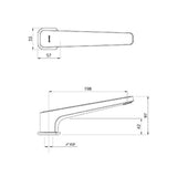 Waipori Hob Mounted Swivel Bath Spout Chrome