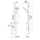 Koha Rail Shower Satinjet MKII Graphite Faceplate