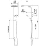 Aio Aurajet Slide Shower Matte Black - Methven