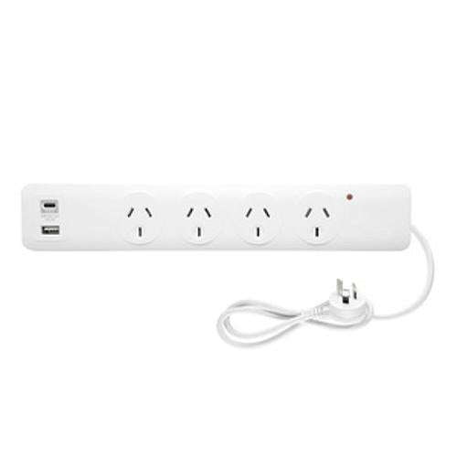 Powerboard 4 Outlet with USB A+C Charging Ports Surge Protected - AMPD