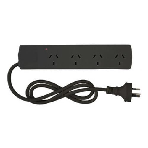 Powerboard 4 Outlet Surge Protected Black - AMPD