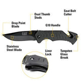 Folding Knife with Seat Belt Cutter and Glass Break - CAT 200mm 980012